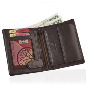 Ciemnobrązowy portfel męski PURE Betlewski