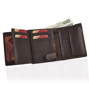 Ciemnobrązowy portfel męski PURE Betlewski