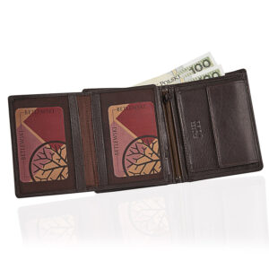 Ciemnobrązowy portfel męski PURE Betlewski