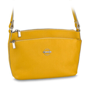 Skórzana torebka damska Betlewski LUNA żółta