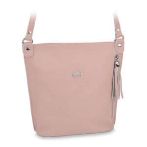 Skórzana damska torebka Betlewski ADELE jasnoróżowa