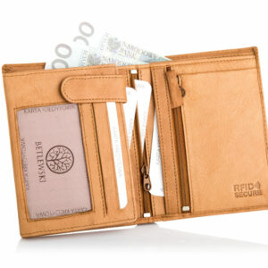 Skórzany portfel męski BPM-GTAN-575 CAMEL