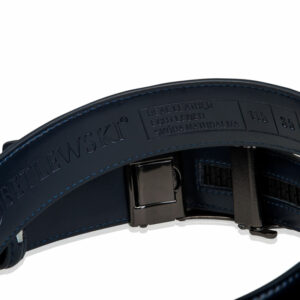 Granatowy pasek skórzany