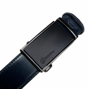 Granatowy pasek skórzany