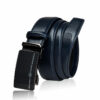 Granatowy, skórzany pasek męski z klamrą automatyczną - Skórzany pasek męski automatyczny Betlewski®