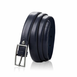 Skórzany pasek damski Betlewski® z wytrzymałej bydlęcej skóry licowej - GRANATOWY PASEK DAMSKI DO SPODNI, DO SUKIENKI