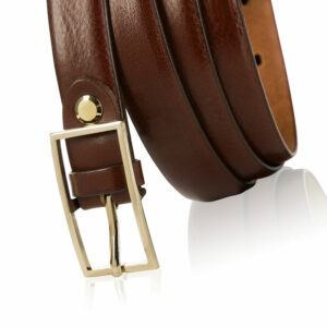 Skórzany pasek damski Betlewski® z wytrzymałej bydlęcej skóry licowej - CZARNY PASEK DAMSKI DO SPODNI, DO SUKIENKI