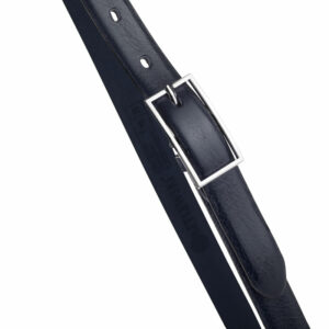 Skórzany pasek damski Betlewski® z wytrzymałej bydlęcej skóry licowej - GRANATOWY PASEK DAMSKI DO SPODNI, DO SUKIENKI