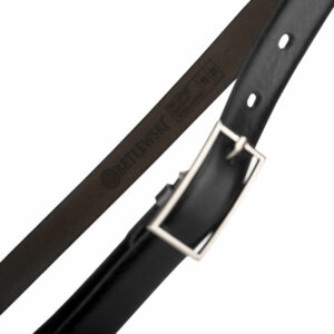 Skórzany pasek damski Betlewski® z wytrzymałej bydlęcej skóry licowej - CZARNY PASEK DAMSKI DO SPODNI, DO SUKIENKI