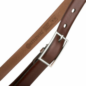 Skórzany pasek damski Betlewski® z wytrzymałej bydlęcej skóry licowej - PASEK DAMSKI DO SPODNI, DO SUKIENKI