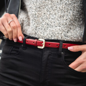 Skórzany cienki pasek damski LIVIA