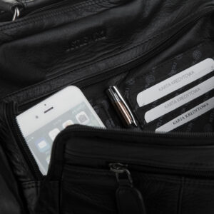 Skórzana torba męska do ręki z paskiem na ramię TBS-322 DDDM czarna