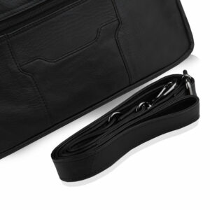 Skórzana torba męska do ręki z paskiem na ramię TBS-322 DDDM czarna