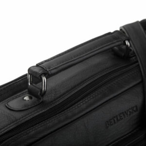 Skórzana torba męska do ręki z paskiem na ramię TBS-322 DDDM czarna