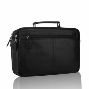 Skórzana torba męska do ręki z paskiem na ramię TBS-322 DDDM czarna