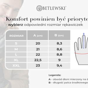 Tabela rozmiarów rękawiczek męskich iTouch