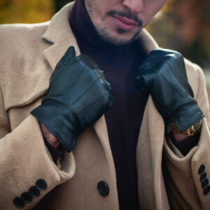 Rękawiczki skórzane czarne GLM-BG-2M