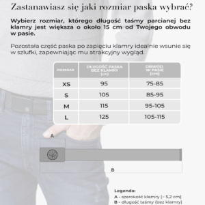 Paski parciane z klamrą rozmiary