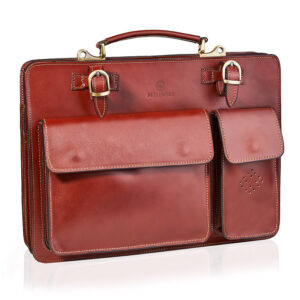 Skórzana aktówka męska CLASSY Betlewski TBA-327 COGNAC