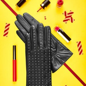 Rękawiczki damskie skórzane GLAM ROCK Betlewski