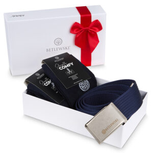 Zestaw prezentowy dla mężczyzny ze skarpetkami i paskiem